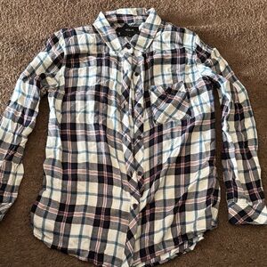 Rails Men's Blue and White Plaid Shirt